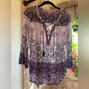 Lucky Brand Multicolor Paisley Blouse